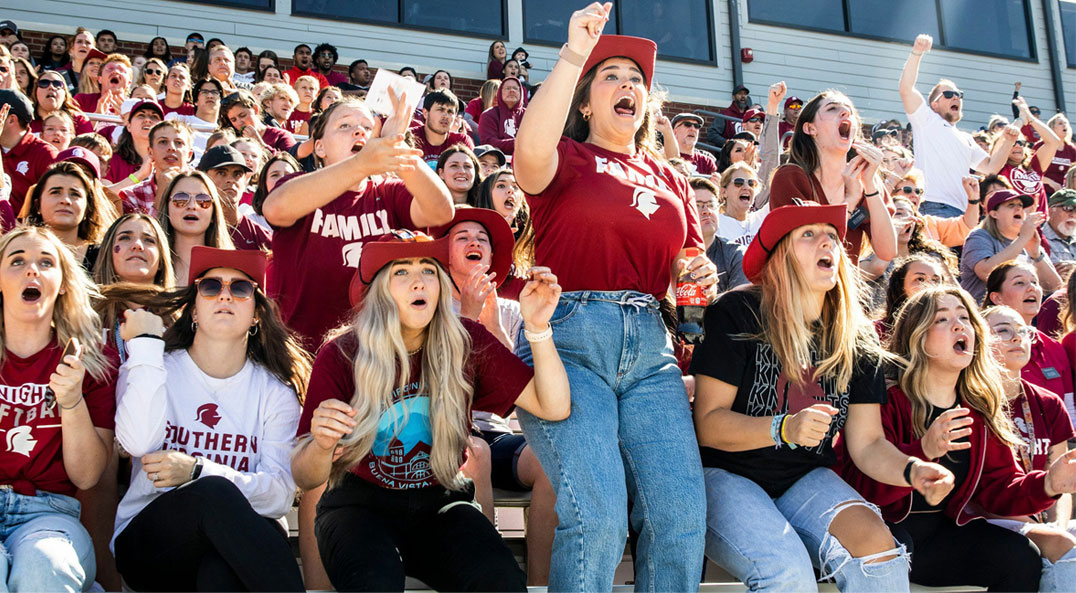 College fans cheering